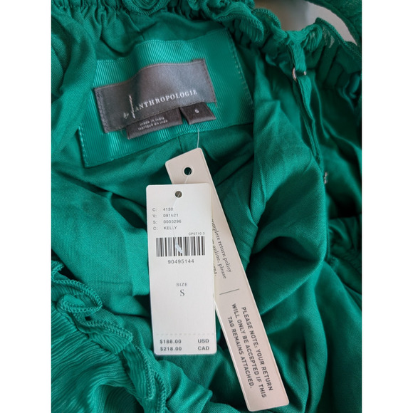 NWT By Anthropologie Sleeveless Chiffon Midi Dress Size S Green #ND454 - Picture 7 of 10